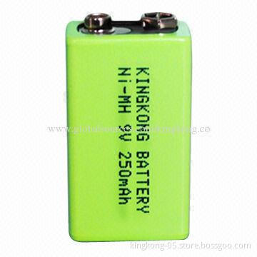 9V Rechargeable NiMH Battery with 250mAh Capacity